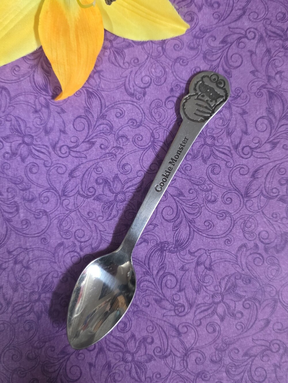 Vintage Cookie Monster Spoon Demand Muppets Stainless Korea Silverware